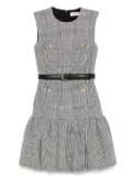 Self-Portrait checked dress - Black