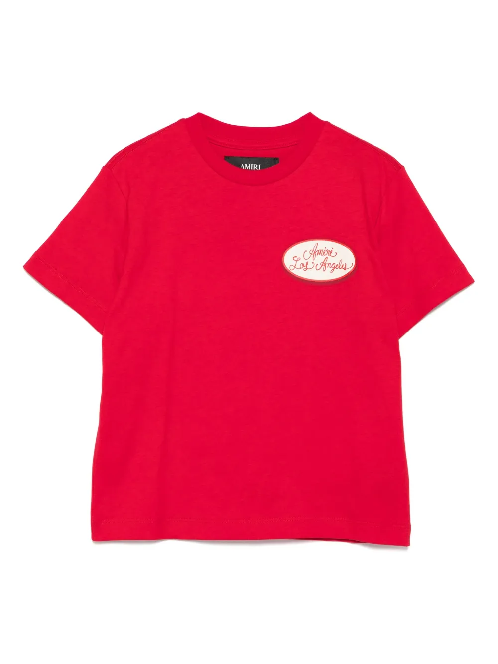 AMIRI KIDS Katoenen T-shirt met logopatch Rood