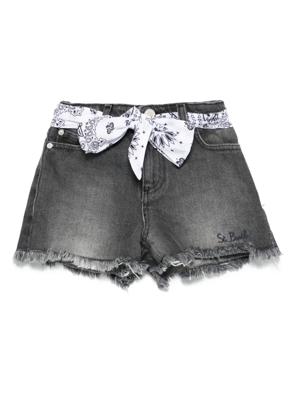 MC2 Saint Barth Kids Spijkershorts met bandana-detail Grijs
