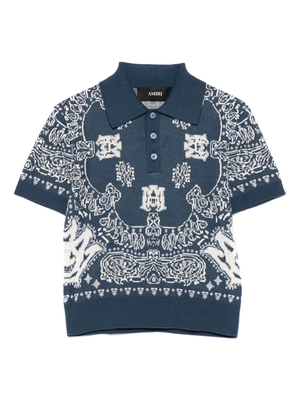 AMIRI KIDS cotton polo shirt - ブルー AMIRI KIDS cotton polo shirt - ブルー