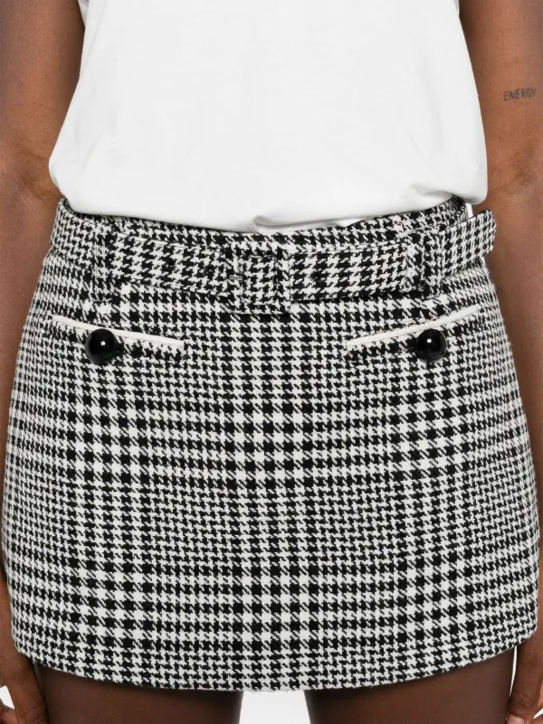 Self-Portrait houndstooth-print Skort | Black | FARFETCH