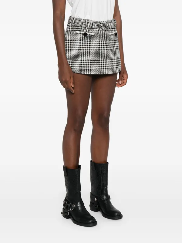 Self-Portrait houndstooth-print Skort | Black | FARFETCH