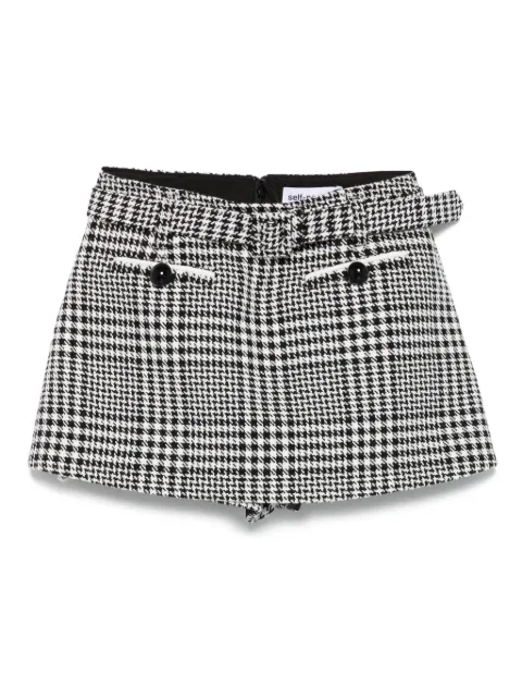Self-Portrait houndstooth-print skort