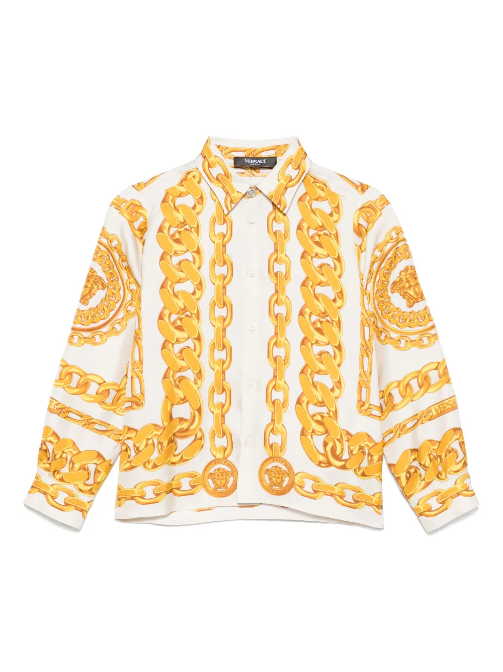 Versace Kids silk shirt - ニュートラル Versace Kids silk shirt - ニュートラル