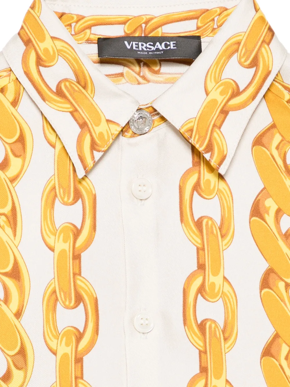 Versace Kids Zijden shirt Beige