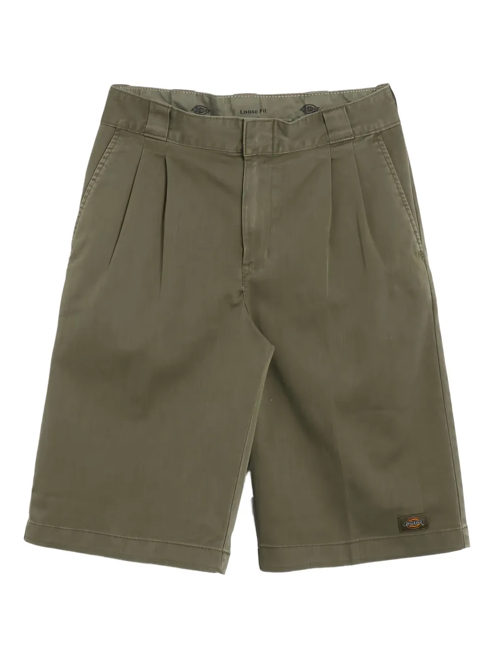 DICKIES pleated logo-patch shorts - グリーン DICKIES pleated logo-patch shorts - グリーン