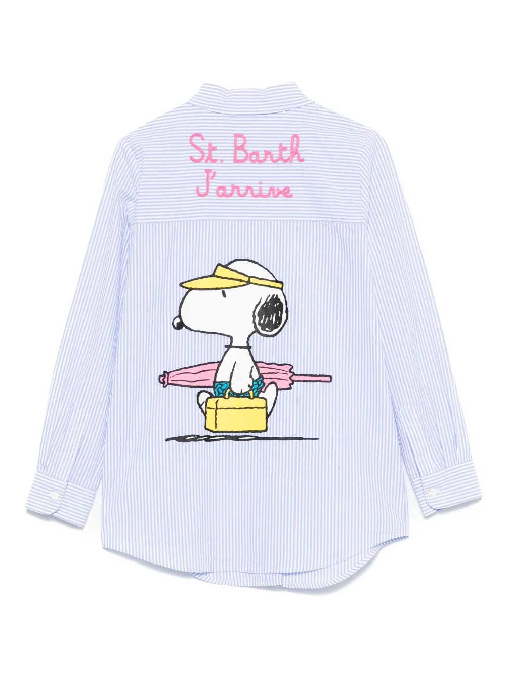 MC2 Saint Barth Kids Snoopy gestreept shirt Blauw