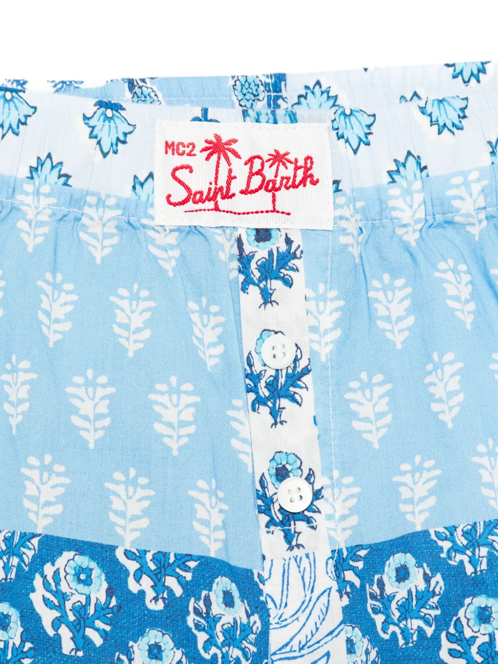 MC2 Saint Barth Kids Shorts met bandanaprint Blauw