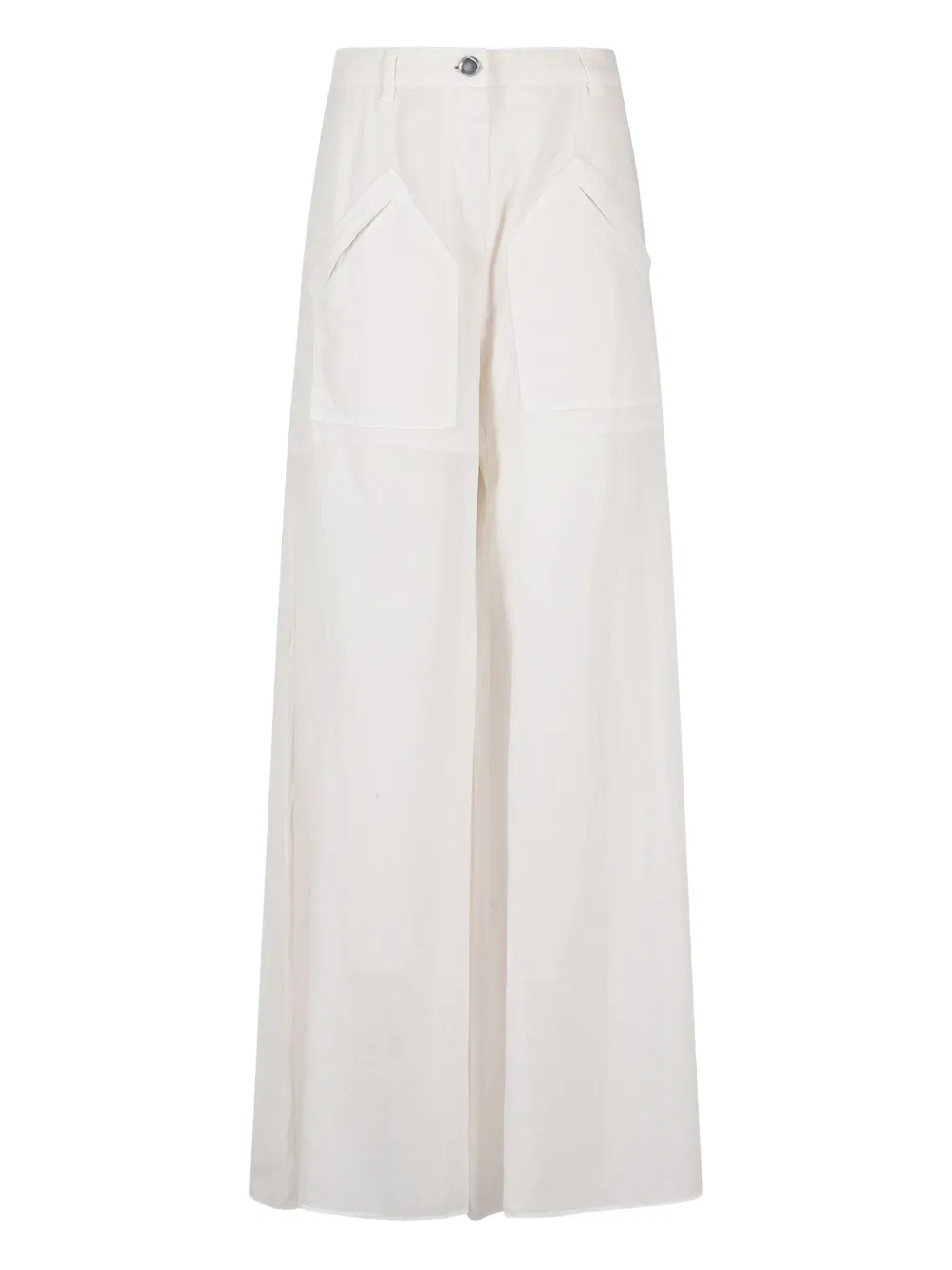 cotton wide-leg trousers