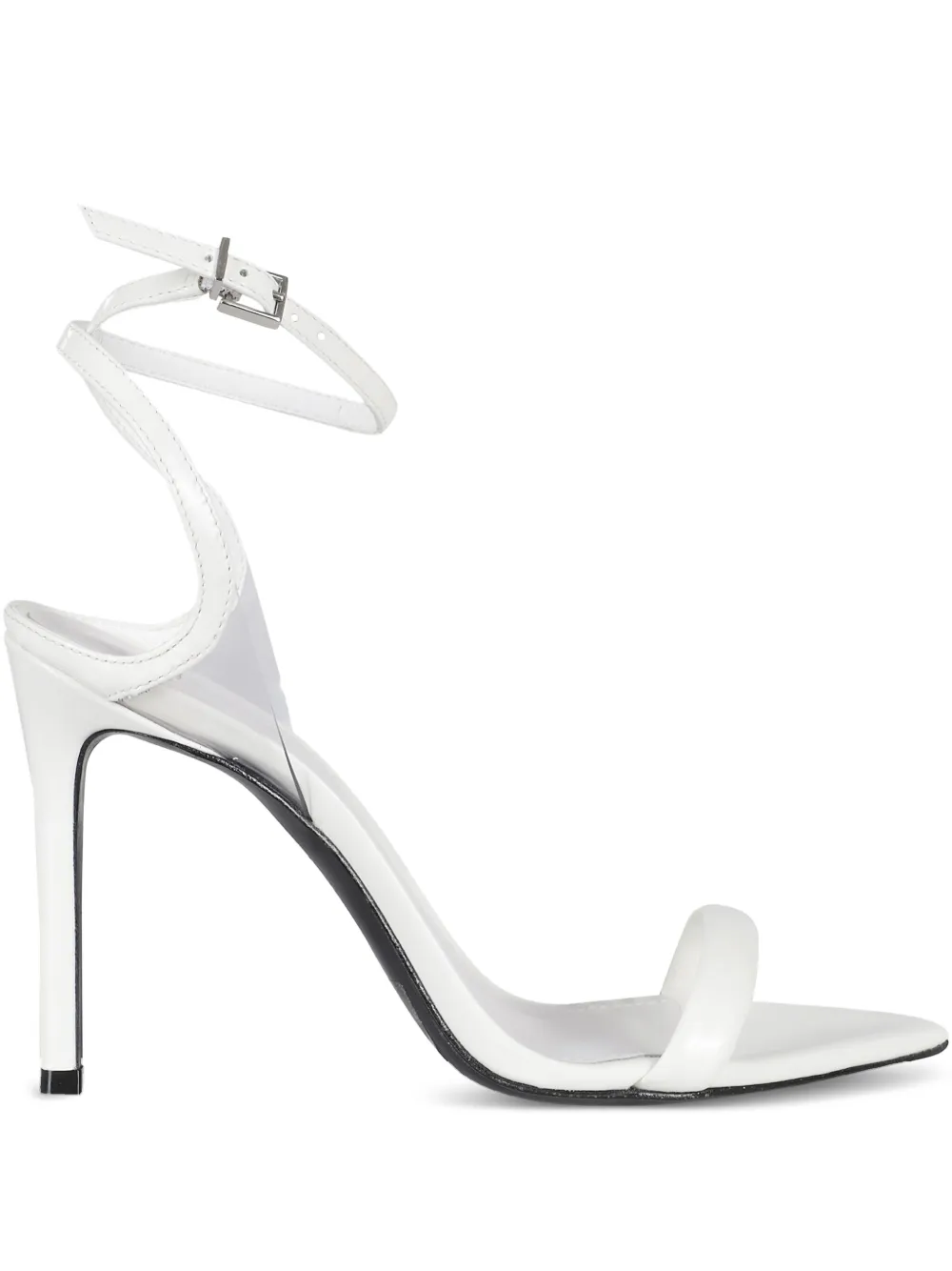 Schutz 100 mm clear-strap stiletto-sandals White