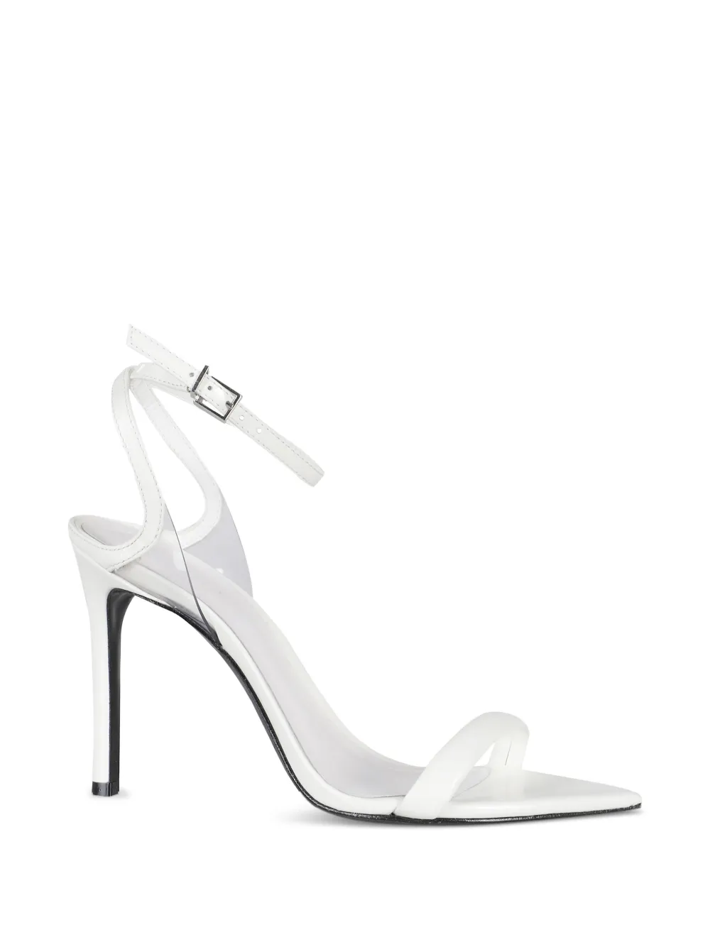 Schutz 100 mm clear-strap stiletto-sandals White