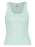 Casablanca rine-ribbed square-neck tank top - Green
