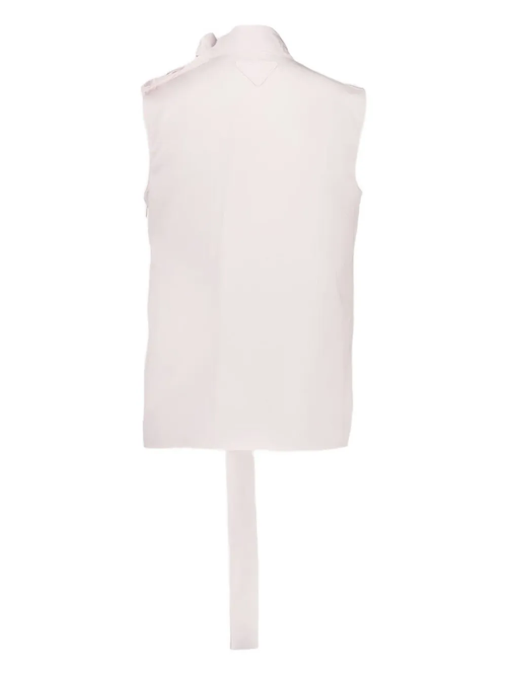 Prada Blouse met geplooide hals en strik Roze
