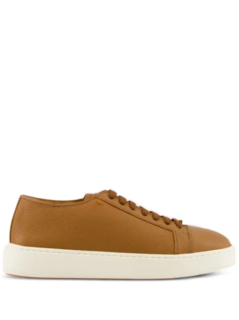 Santoni レースアップ レザースニーカー