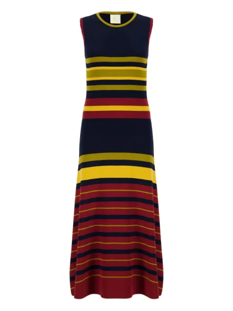PAULA striped back-opening dress