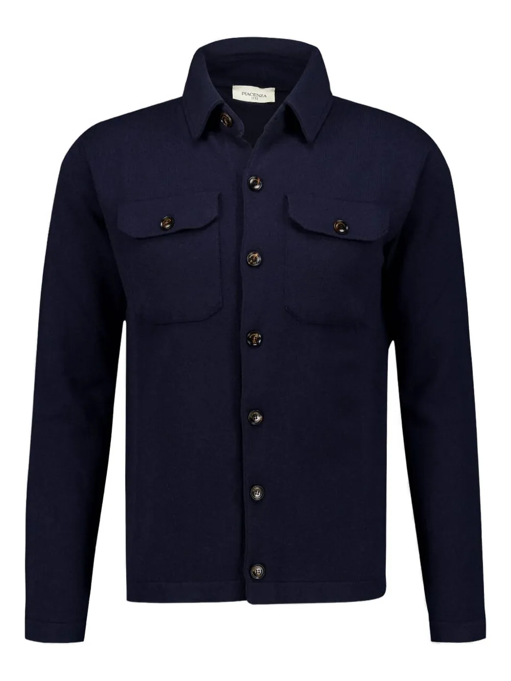 Piacenza Cashmere camisa con botones y bolsillo | azul | Image 1