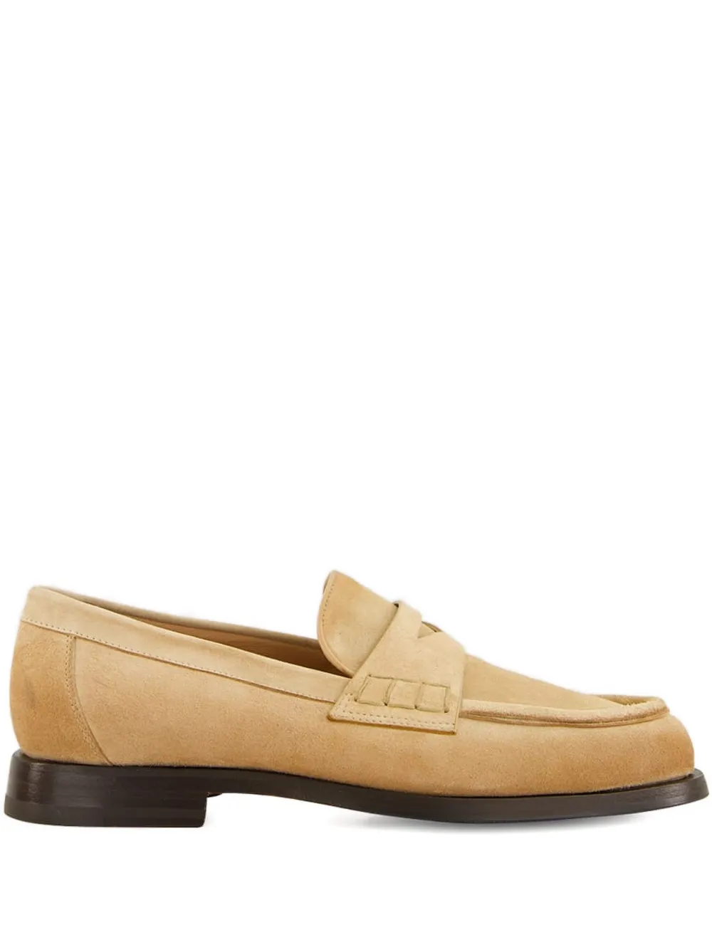 Santoni penny suede loafers Neutrals