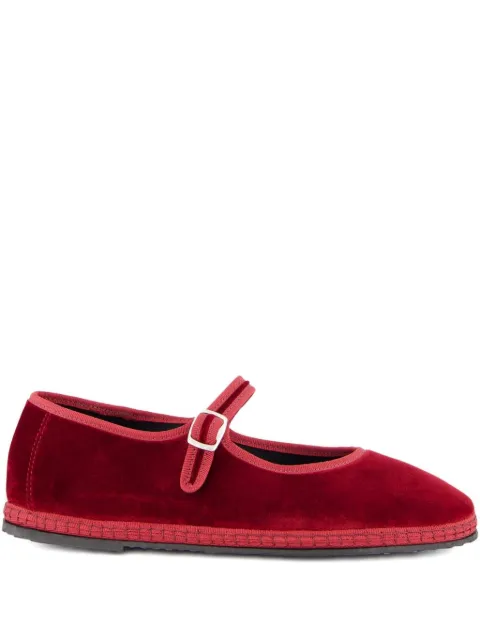PIEDATERRE velvet mary jane flats