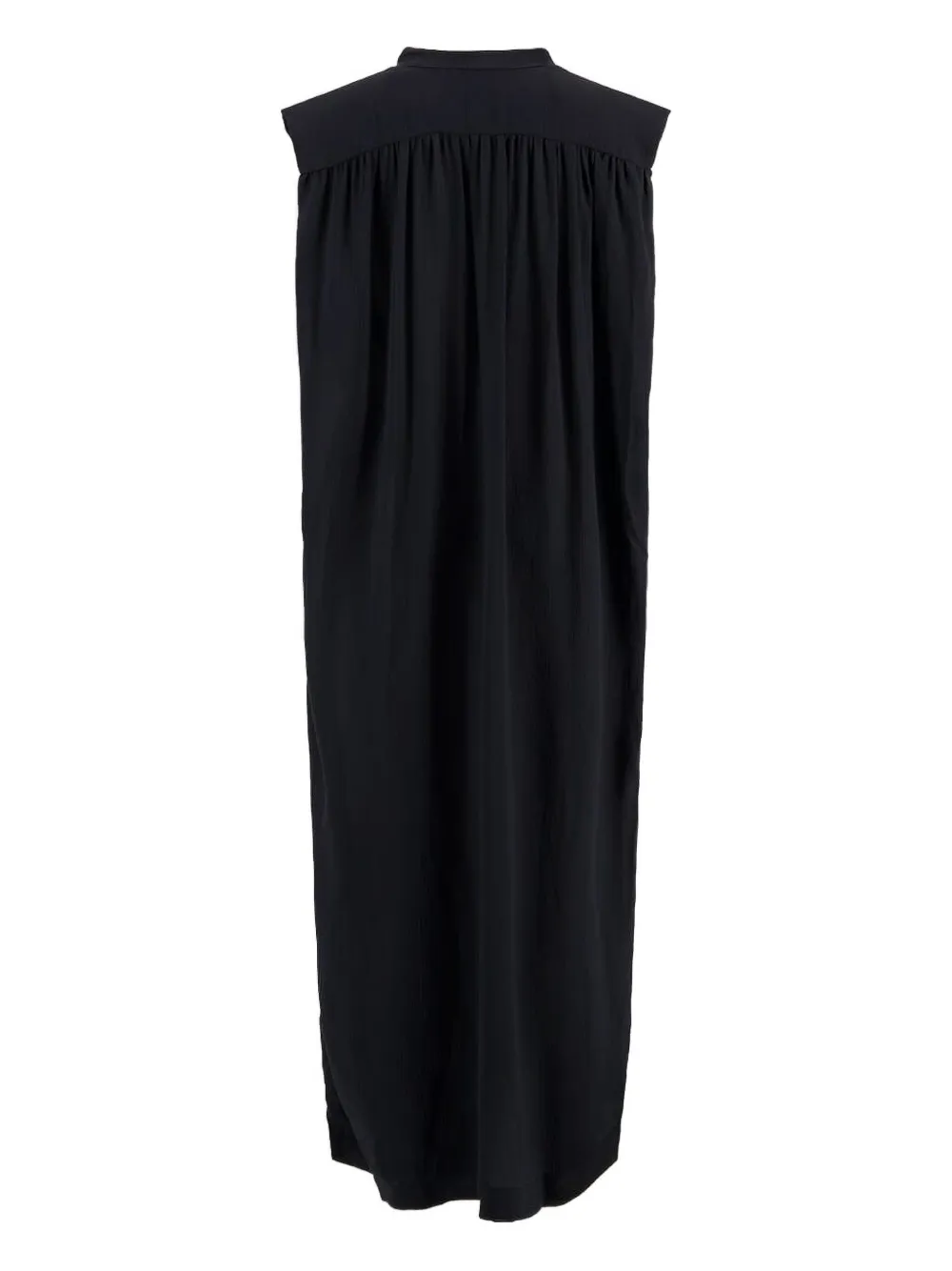 Su Dafne mouwloze maxi-jurk met plooien Zwart
