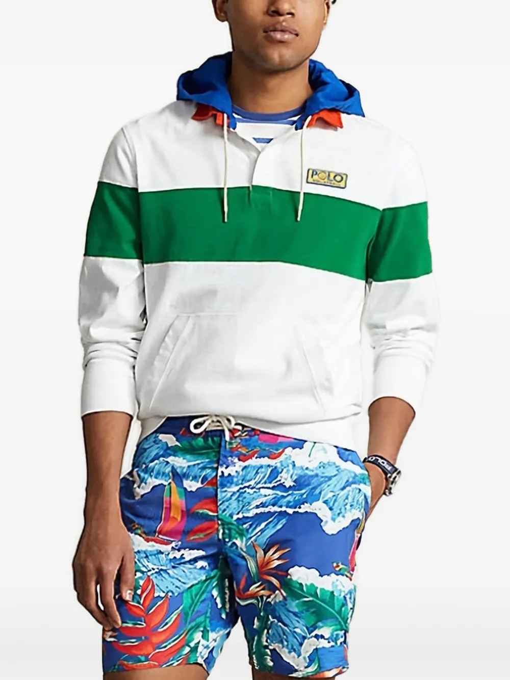 Polo Ralph Lauren Felpa con cappuccio e design color-block - Bianco