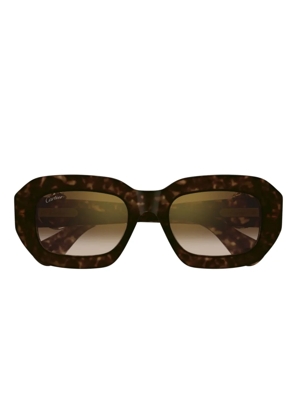 Cartier Geometric-frame Sunglasses In Brown