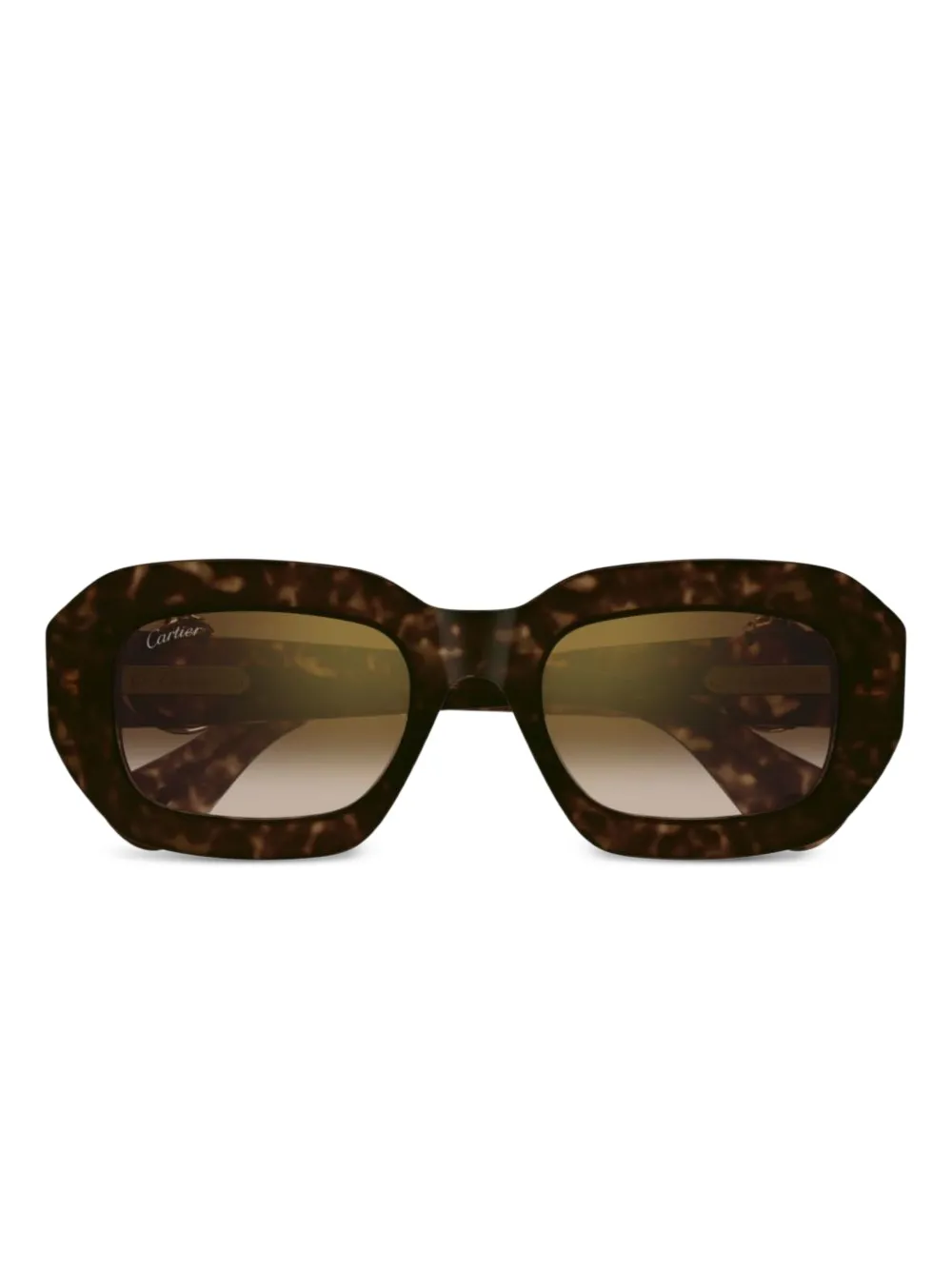 Cartier Eyewear ジオメトリックフレーム サングラス - ブラウン Cartier Eyewear ジオメトリックフレーム サングラス - ブラウン
