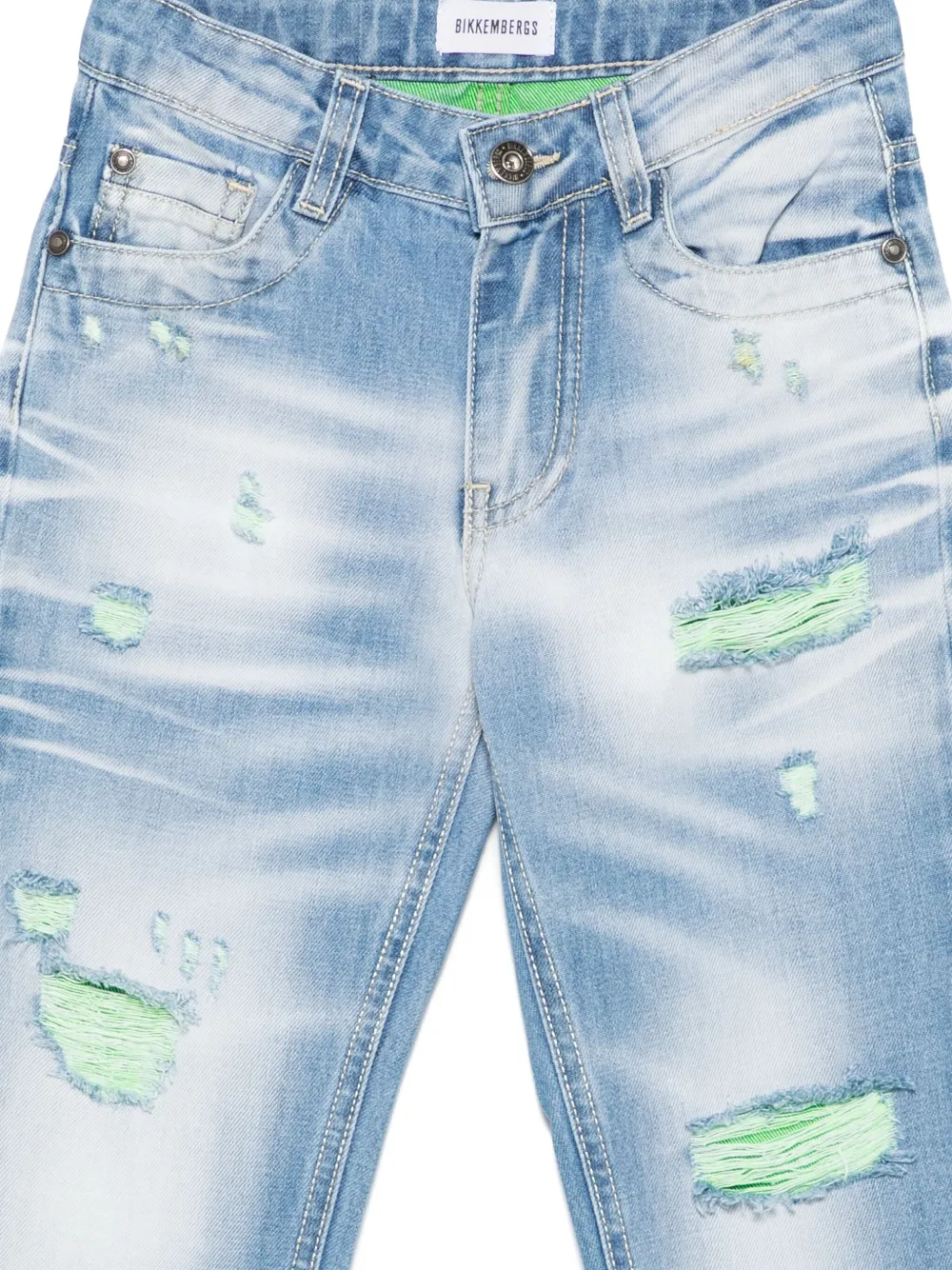 BIKKEMBERGS KIDS Gerafelde jeans Blauw