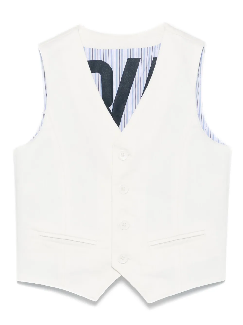 BIKKEMBERGS KIDS Gilet met geborduurd logo Wit
