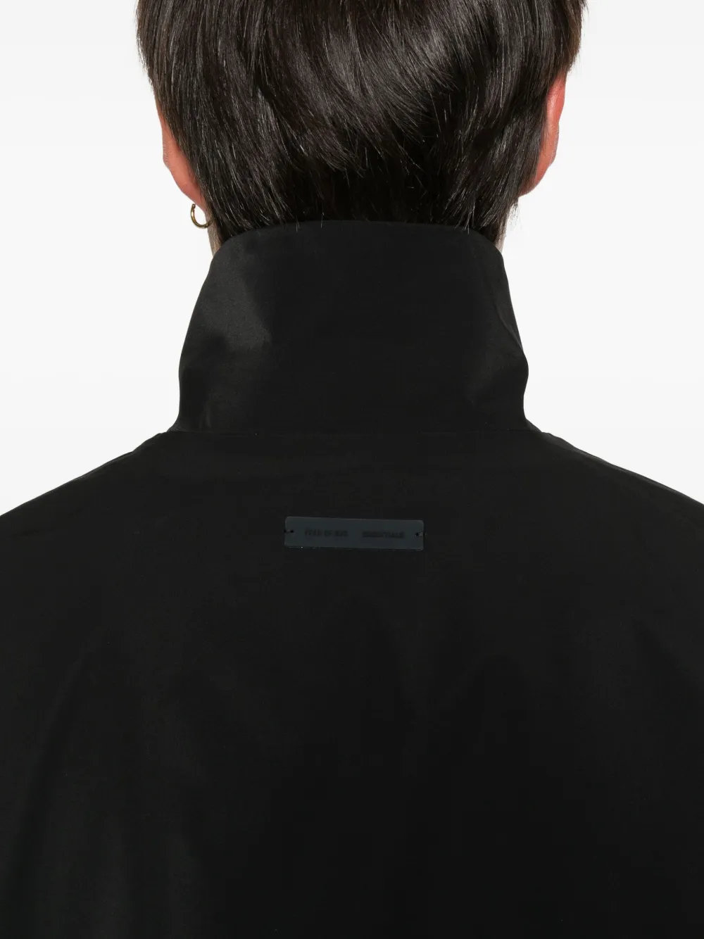 FEAR OF GOD ESSENTIALS Jas met cropped mouwen en rits Zwart