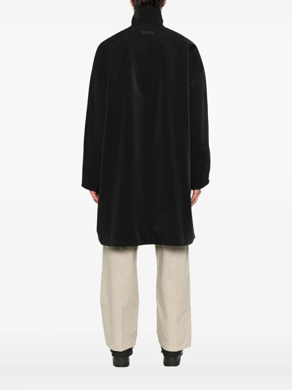 FEAR OF GOD ESSENTIALS Jas met cropped mouwen en rits Zwart