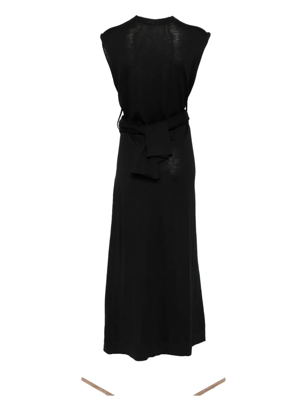 Jil Sander Wrap-effect Wool Dress In Black