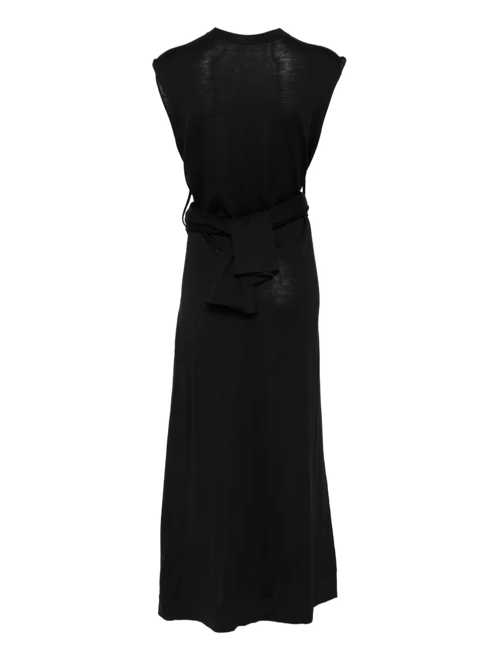 Jil Sander wrap-effect wool dress Zwart