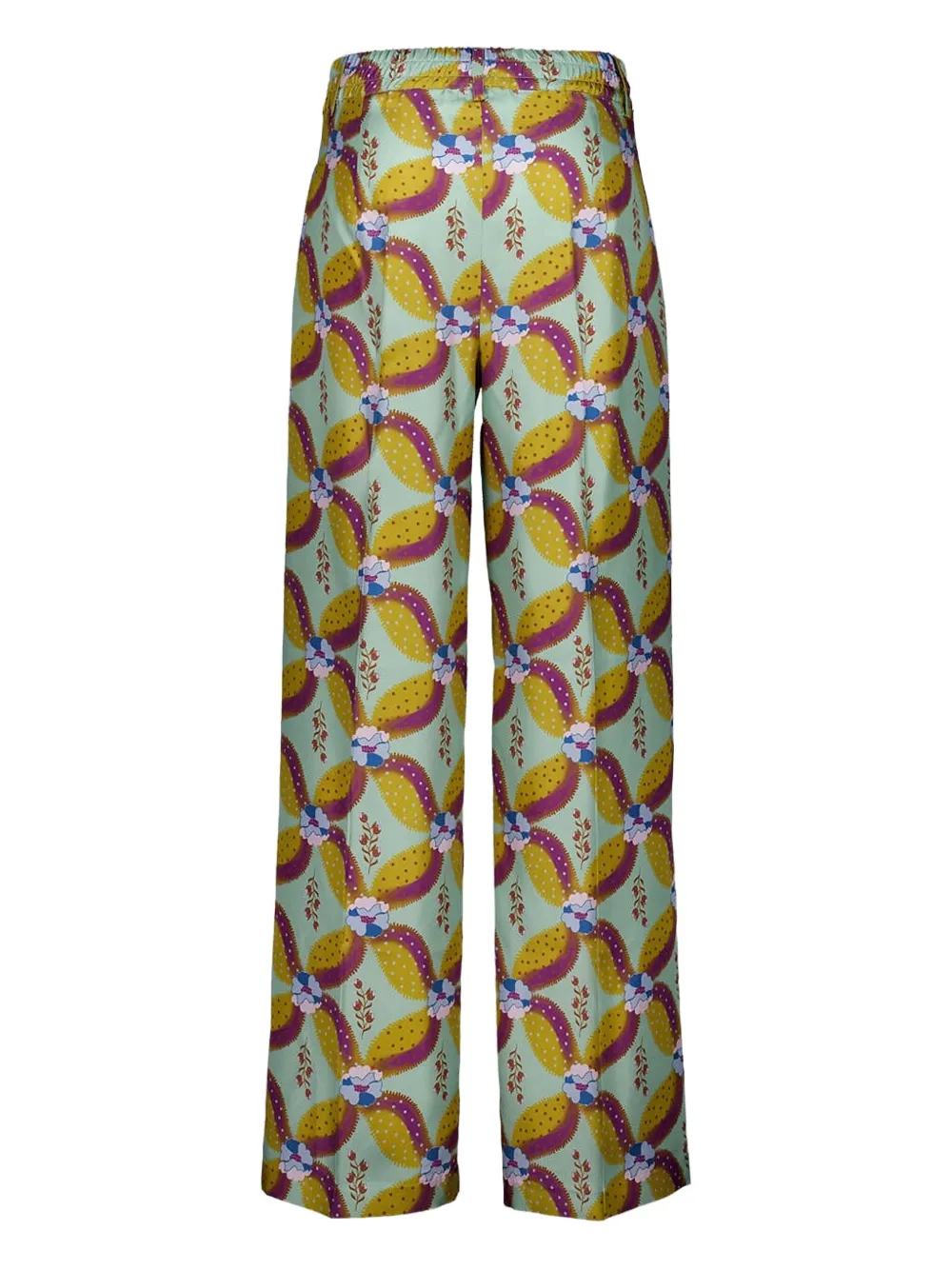 PAULA Plooibroek met bloemenprint Groen