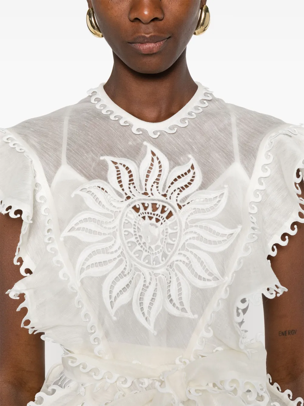 ZIMMERMANN Balance Waterfall jurk Wit