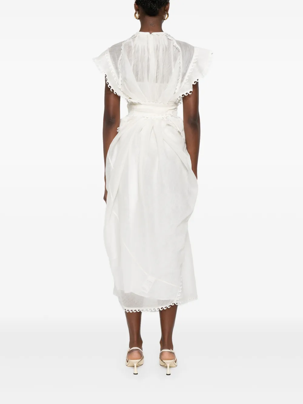 ZIMMERMANN Balance Waterfall jurk Wit