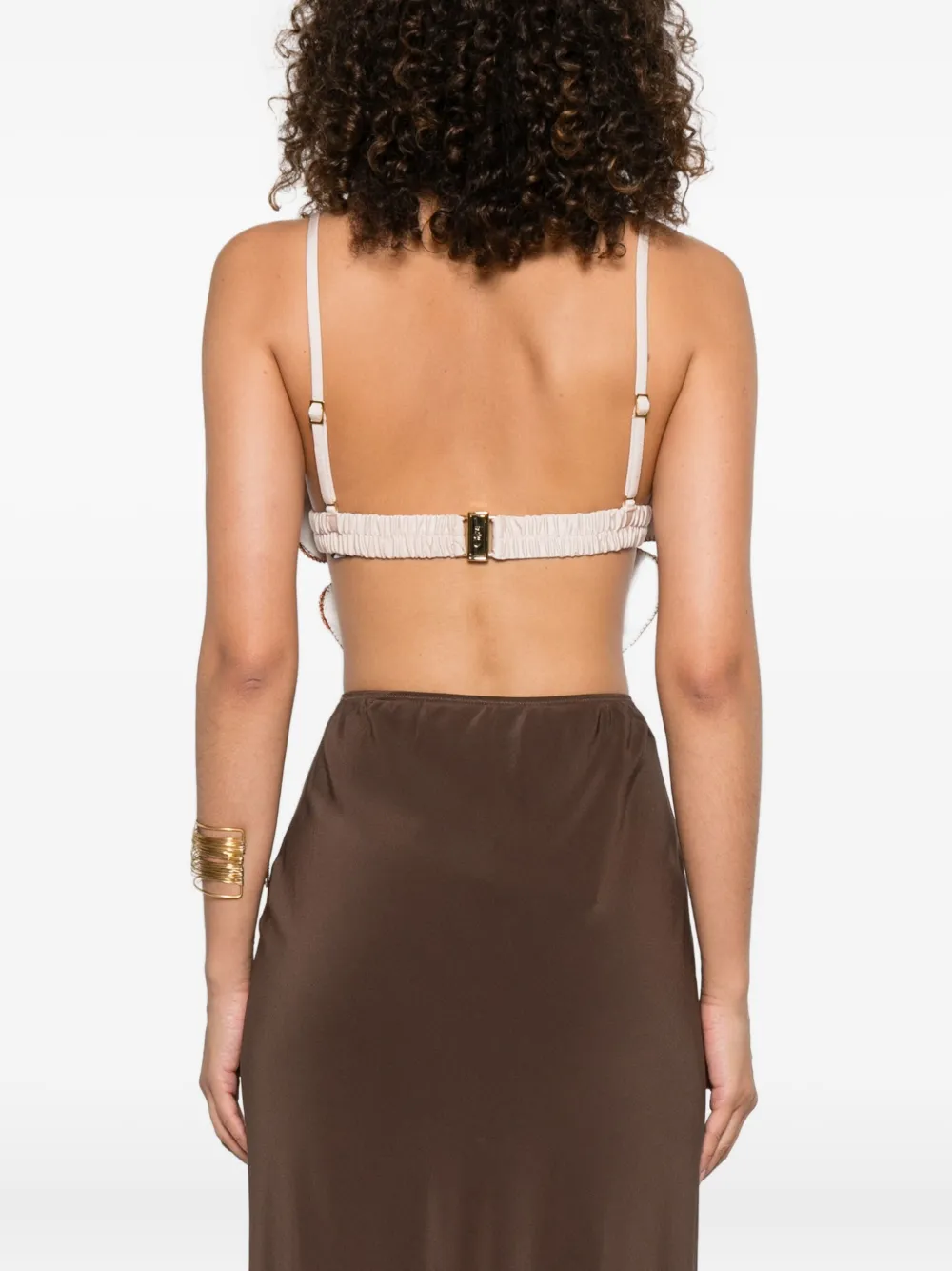 PatBO Verfraaide top met vlinderpatroon Bruin