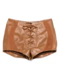 Retrofete lace-up leather shorts - Brown