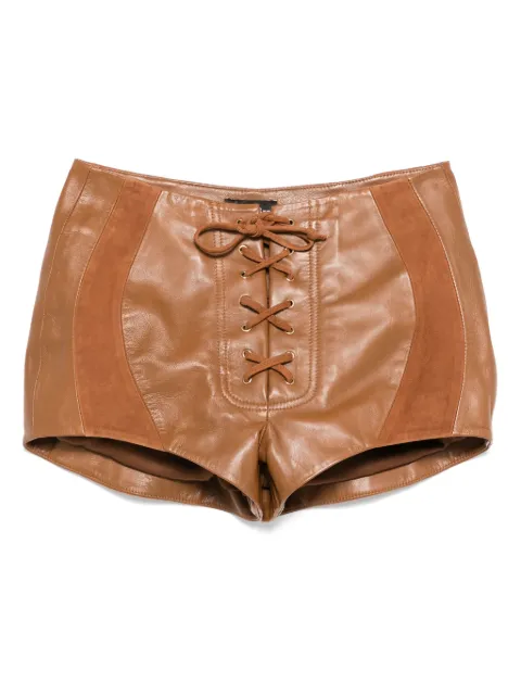 Retrofete lace-up leather shorts