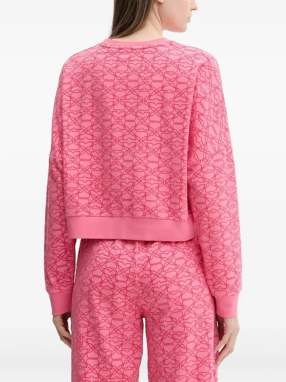 HUGO Sweater met abstracte print Roze