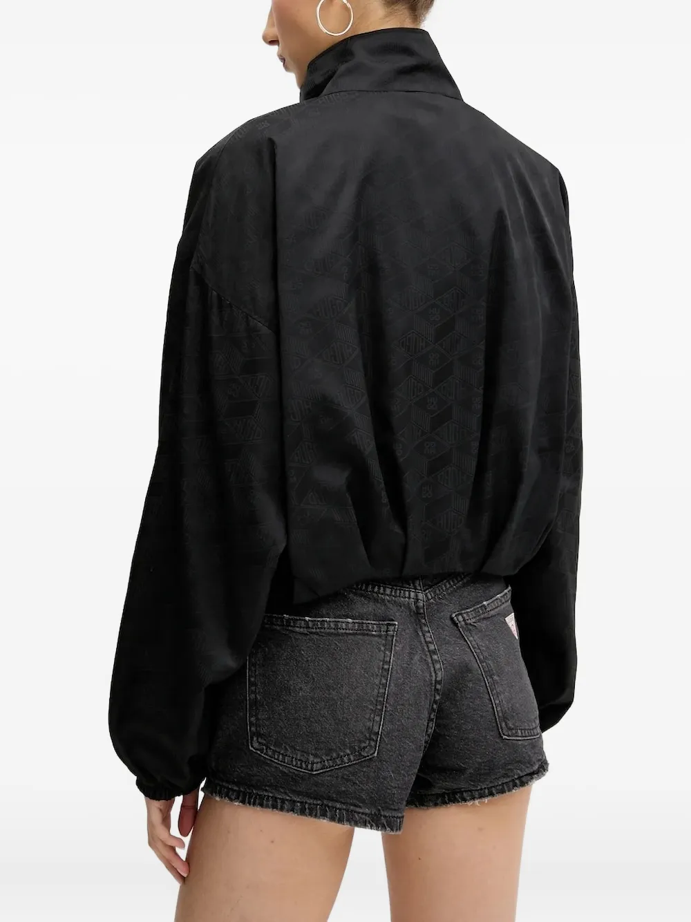HUGO Jack met geometrisch patroon en rits Zwart