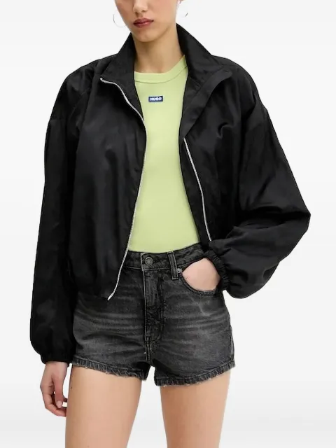 HUGO geometric-pattern zip-front jacket