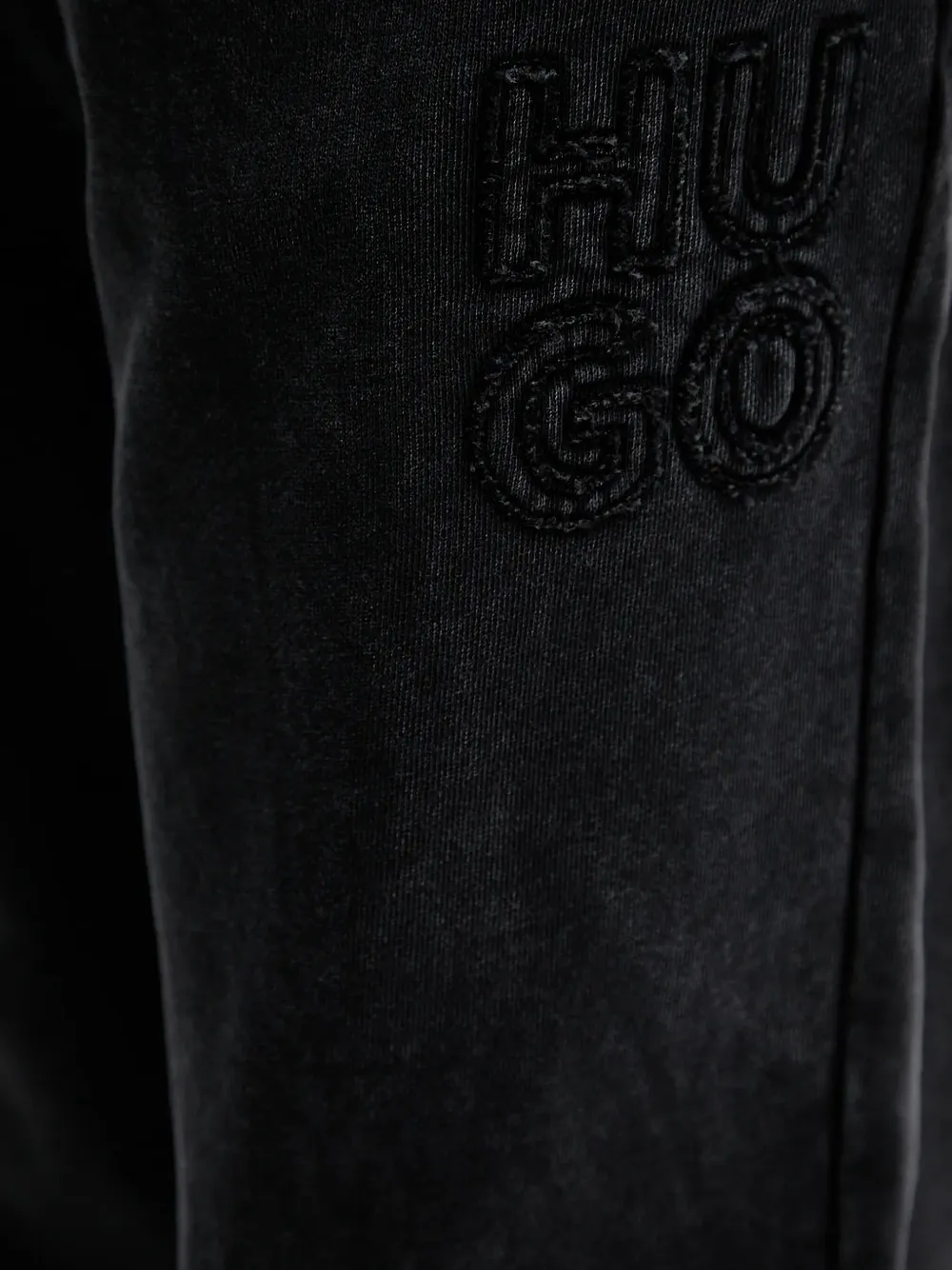 HUGO embroidered-logo drawstring track pants Zwart