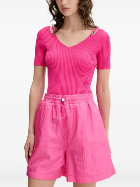 HUGO ribbed V-neck top