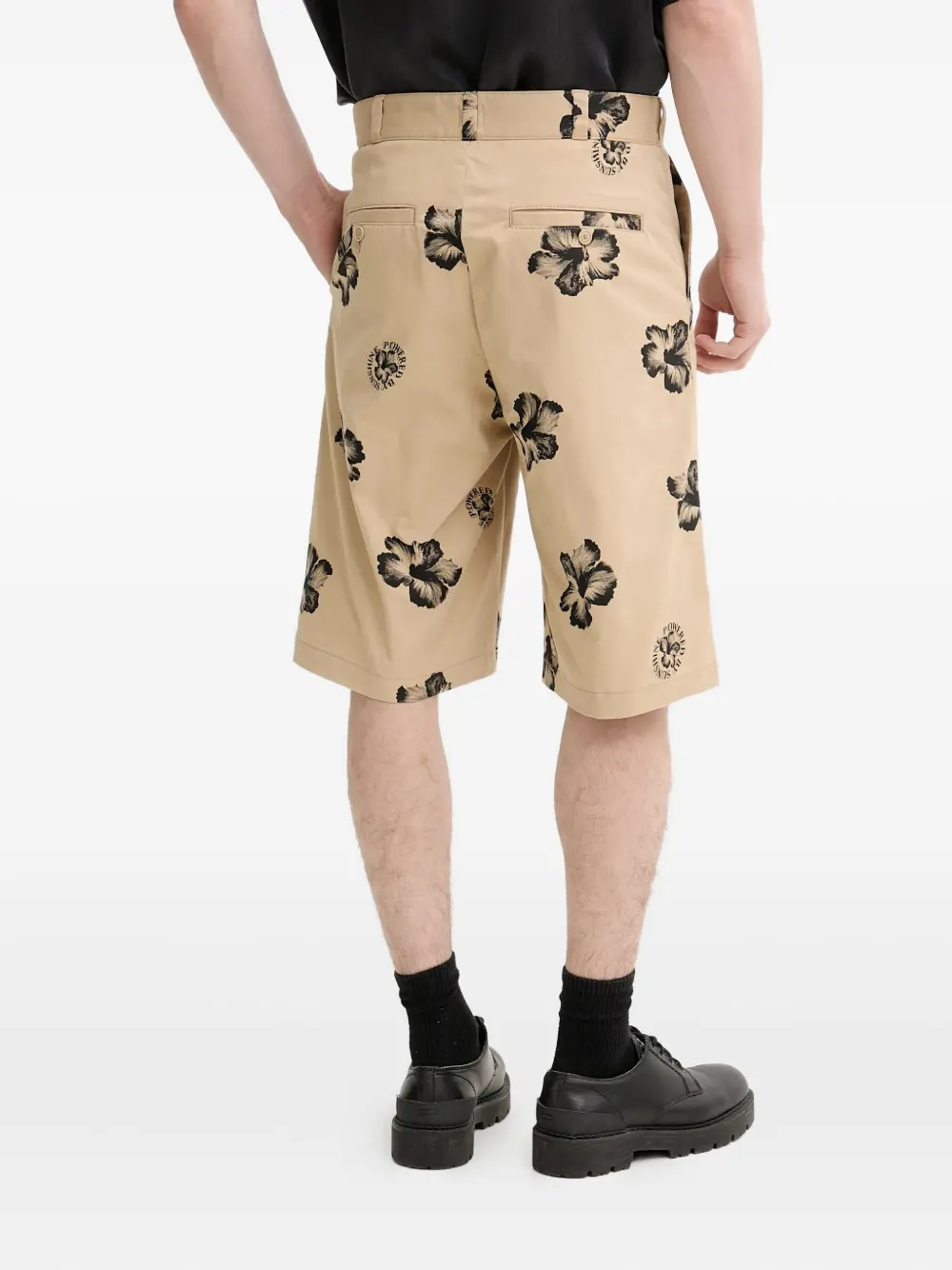 HUGO Shorts met bloemenprint Beige