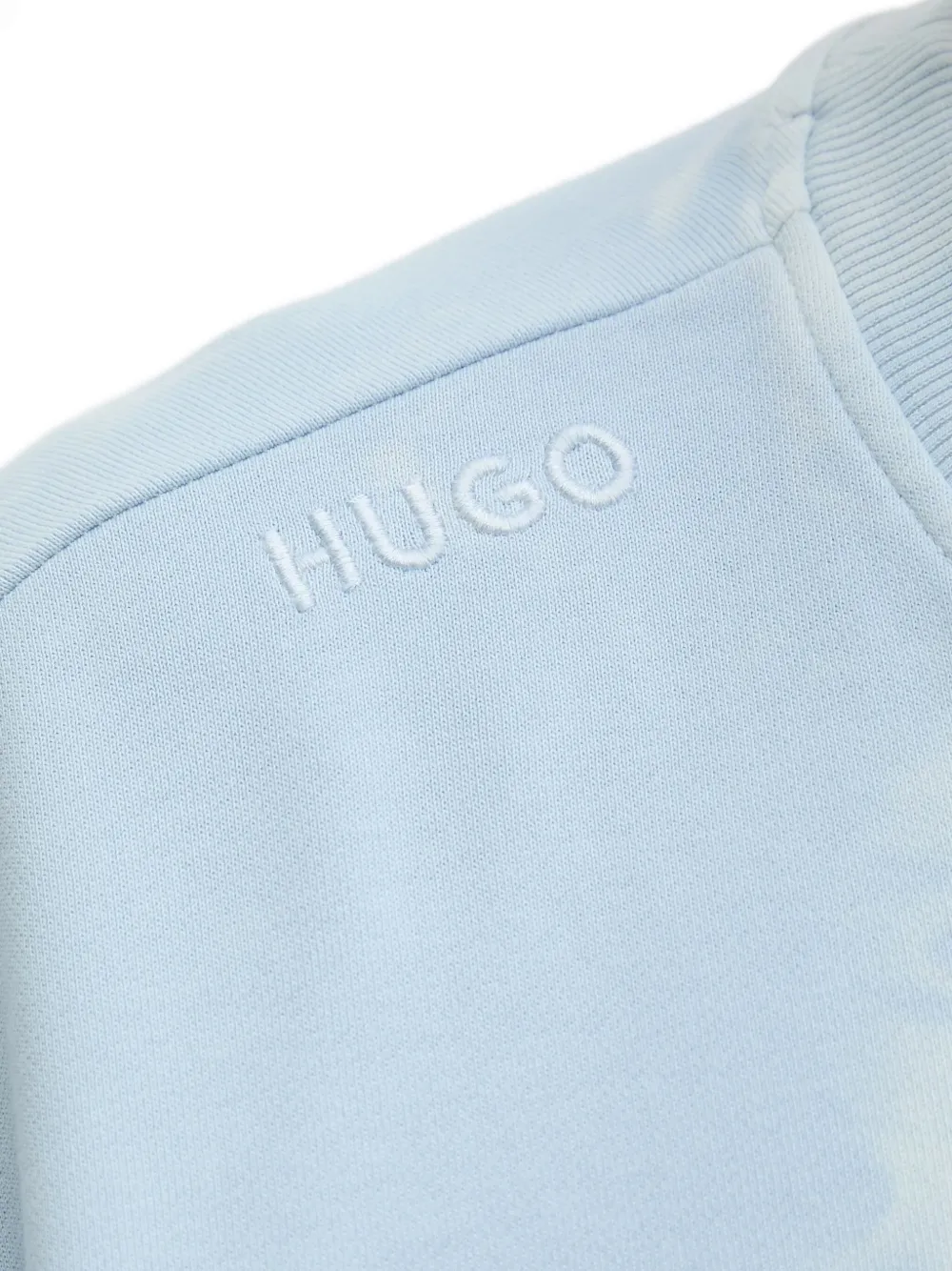 HUGO Nustroyos sweater met geborduurde tie-dye print Blauw
