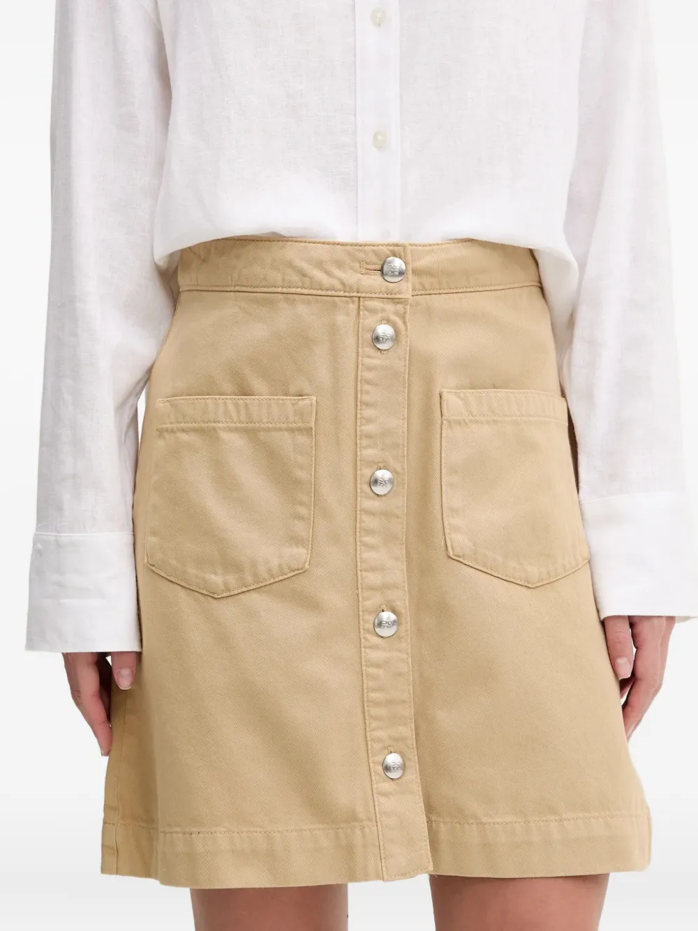 HUGO Mini-rok met knopen - Beige