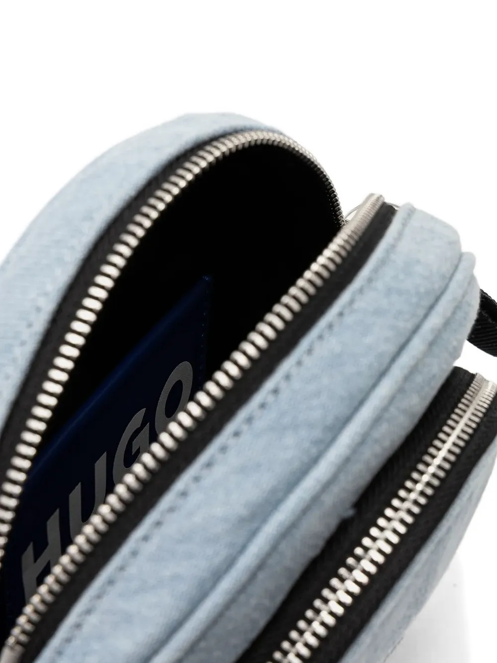 HUGO Verfraaide ronde mini-tas Blauw