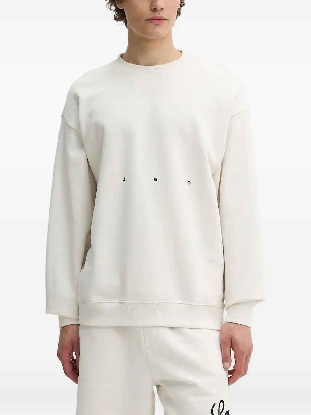 HUGO Sweater met logopatroon Wit
