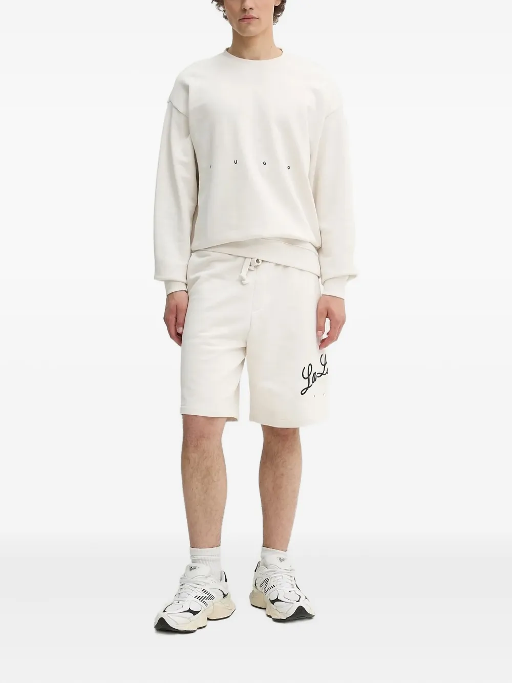 HUGO Sweater met logopatroon - Wit