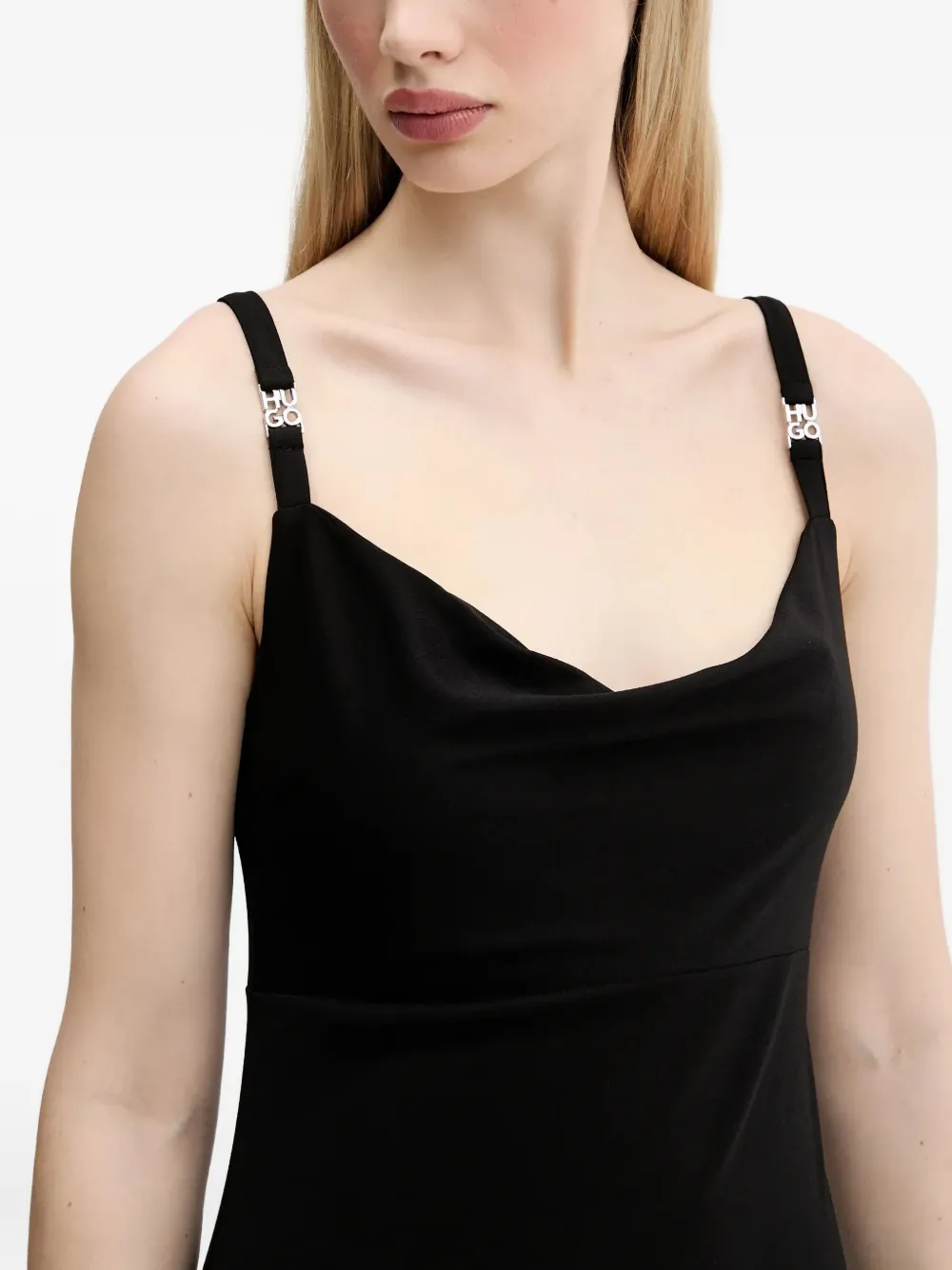 HUGO scoop-neck mini dress Zwart